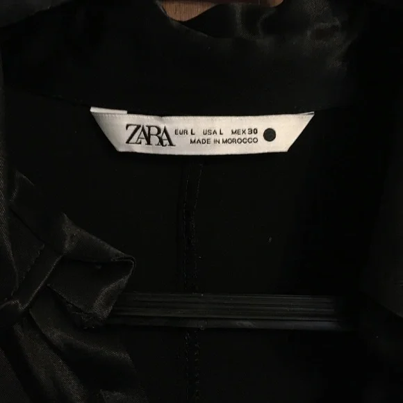 Zara Black satin-like Shirt, Blouse - size L - Picture 5 of 5